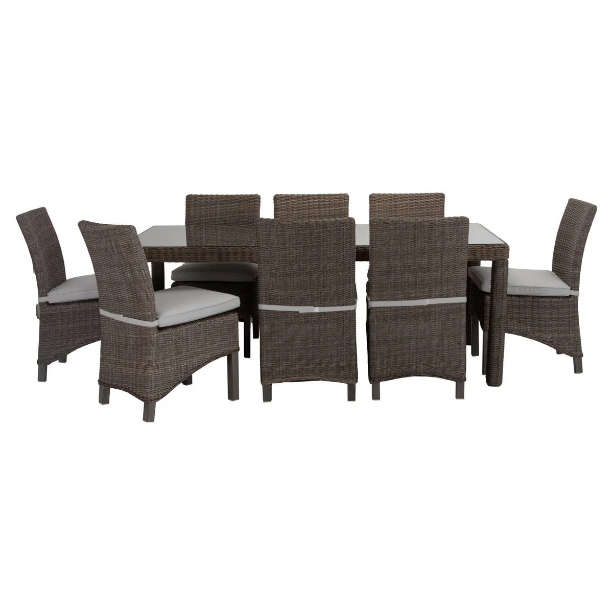 JUST HOME COLLECTION - Juego de Comedor de Terraza 8 Personas Ratán Deli