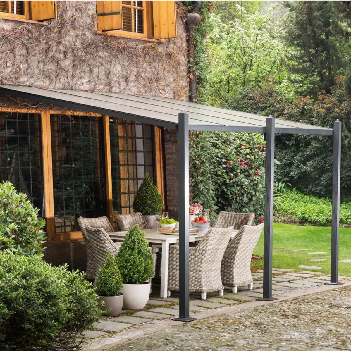 JUST HOME COLLECTION - Pérgola Aluminio Negro 2.95X3.95 M
