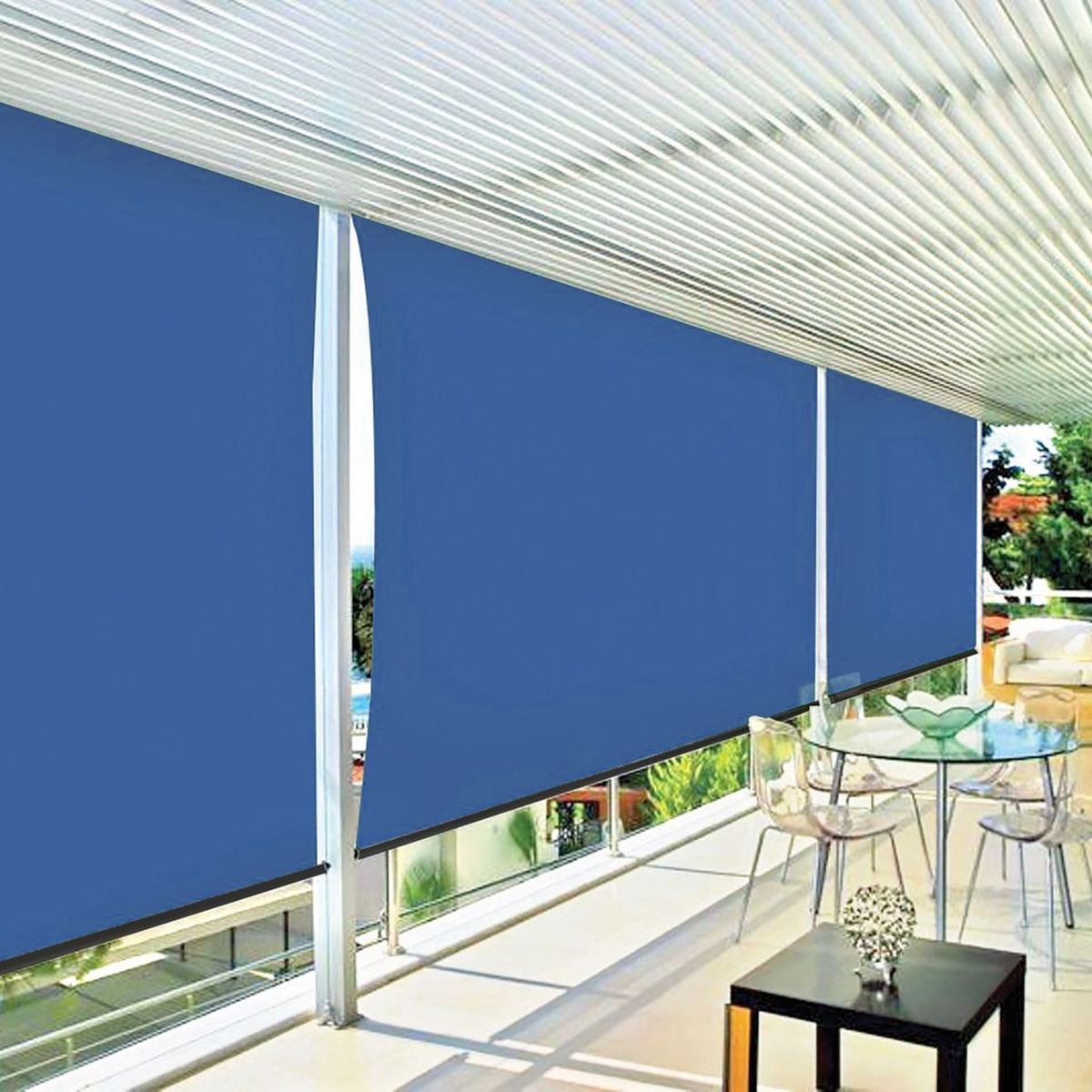 WINDOOR - Toldo Retráctil Vertical 1.5x3m Azul