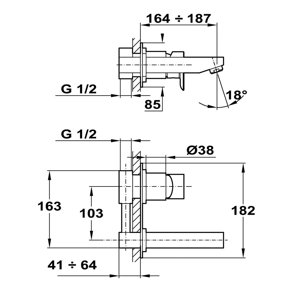 TEKA - Monomando Lavamanos Pared Formentera