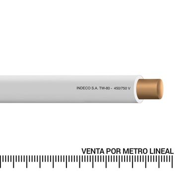 Alambre TW 14 AWG Blanco x metro lineal