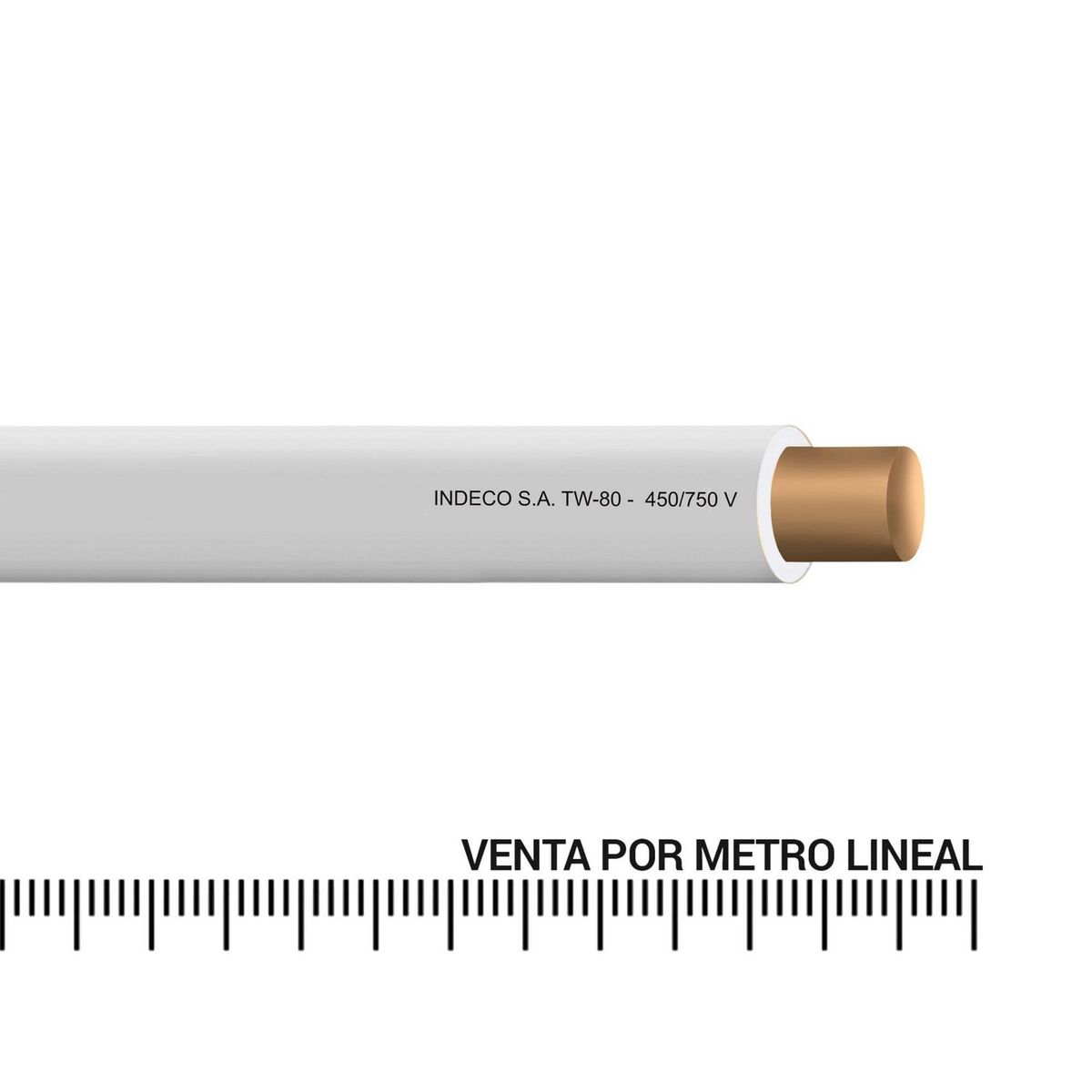 INDECO - Alambre TW 14 AWG Blanco por Metro Lineal