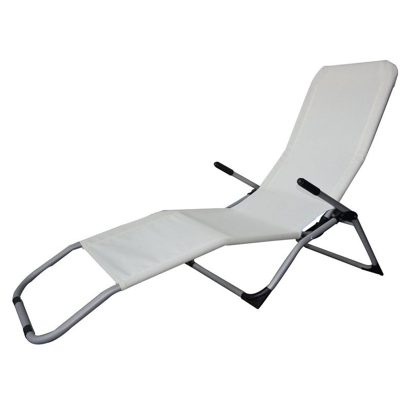 JUST HOME COLLECTION - Reposera Plegable Relax 2 en 1 Blanco