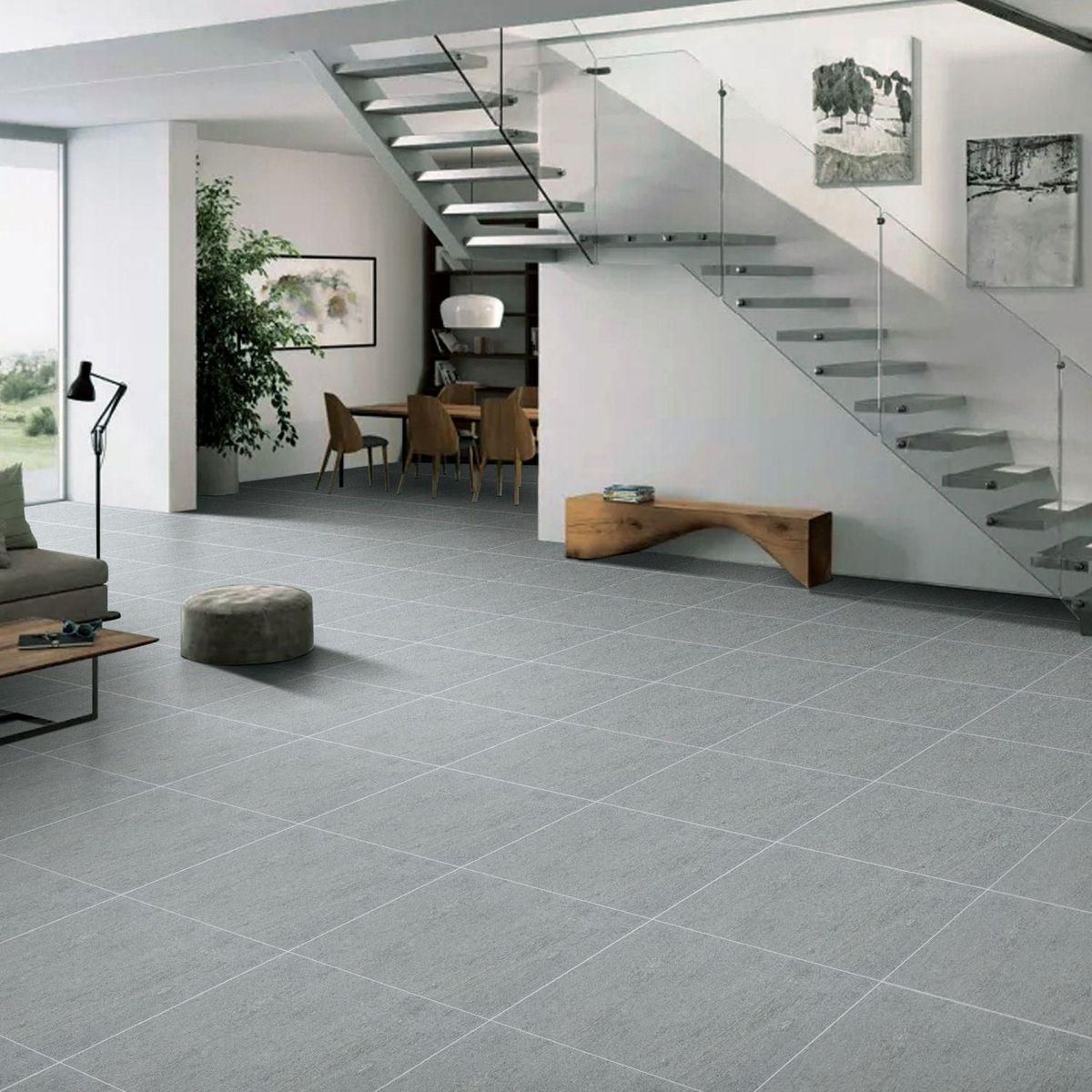 Gres Porcelanico Gris Cementicio 60x60cm 1.44m2, marca HOLZTEK - Foto Principal