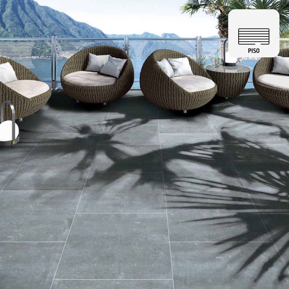 HOLZTEK - Gres Porcelanico Marrón Cementicio 60x60cm 1.44m2