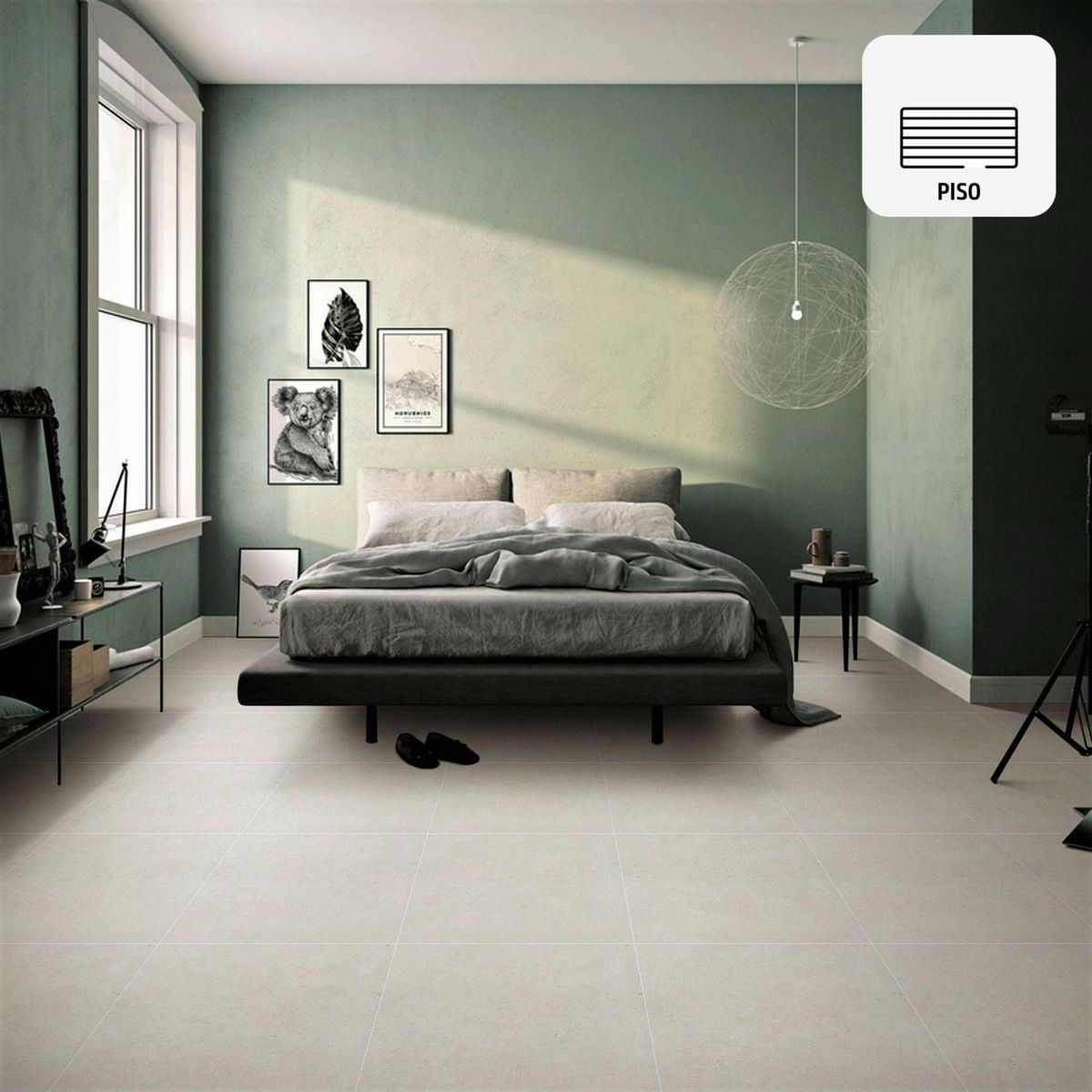 HOLZTEK - Gres Porcelanico Beige Cementicio 60x60cm 1.44m2