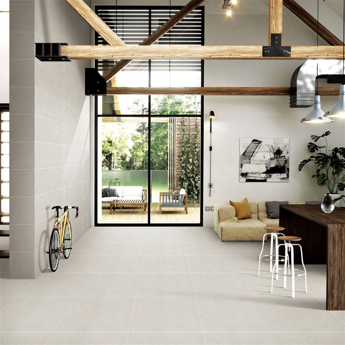 Gres Porcelanico Beige Cementicio 60x60cm 1.44m2, marca HOLZTEK - Foto Principal