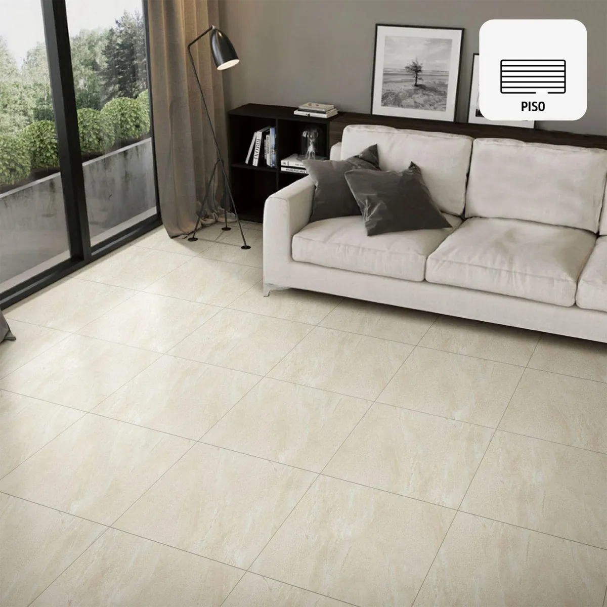 HOLZTEK - Gres Porcelanico Beige Marmol 60x60cm 1.44m2