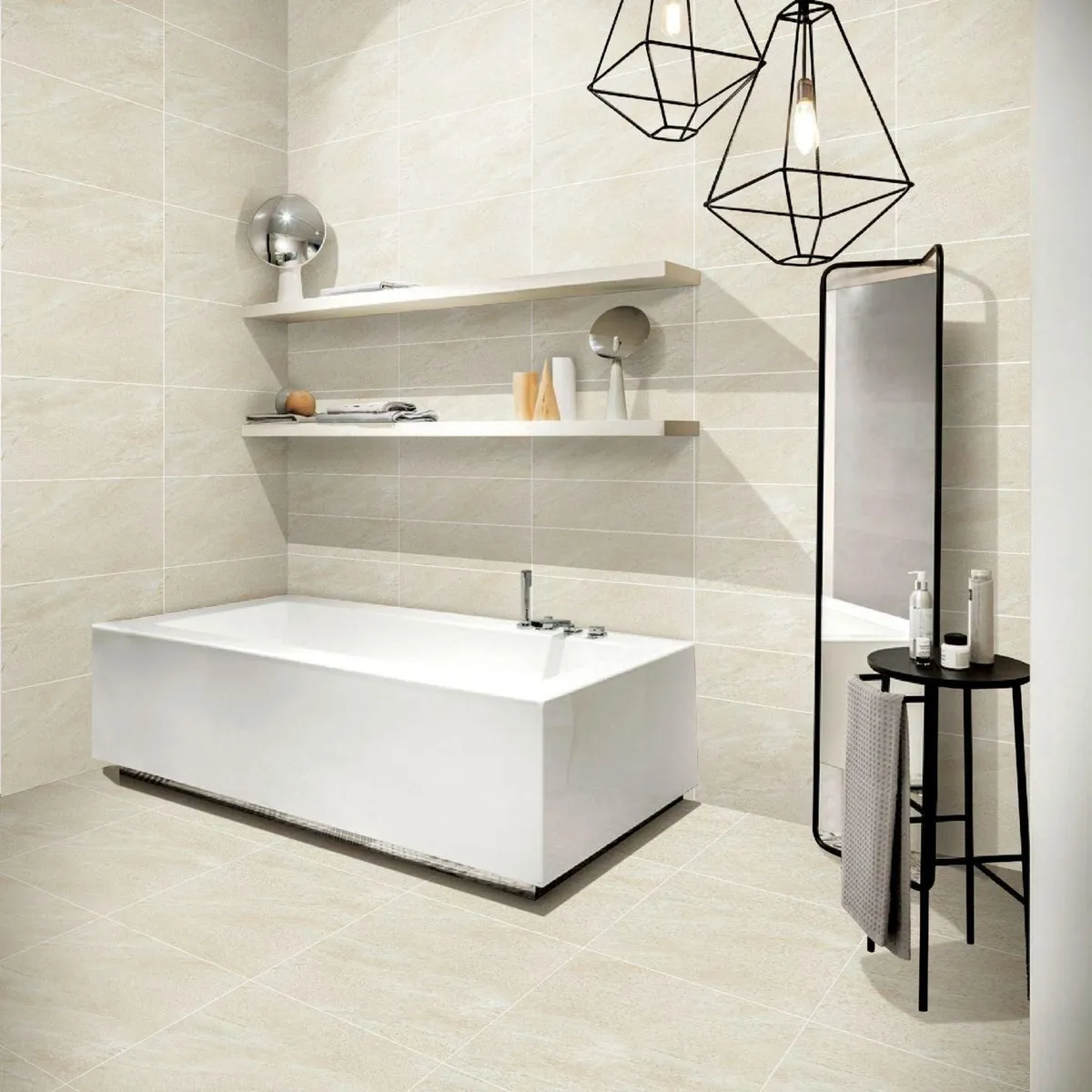 HOLZTEK - Gres Porcelanico Beige Marmol 60x60cm 1.44m2