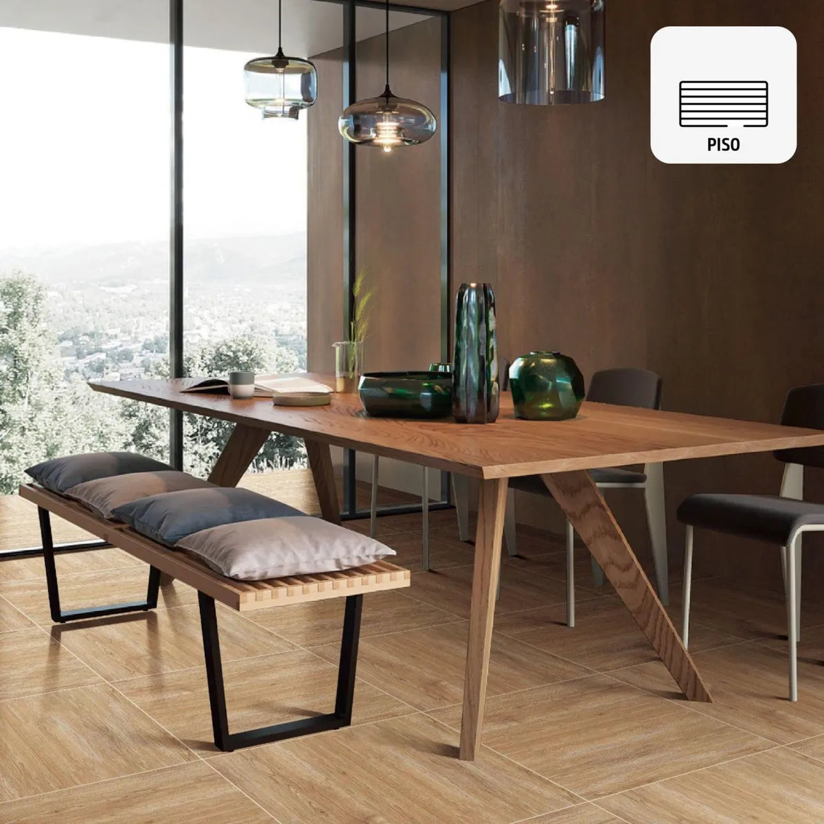 HOLZTEK - Gres Porcelanico Beige Maderado 60X60cm 1.44m2 Cuenca