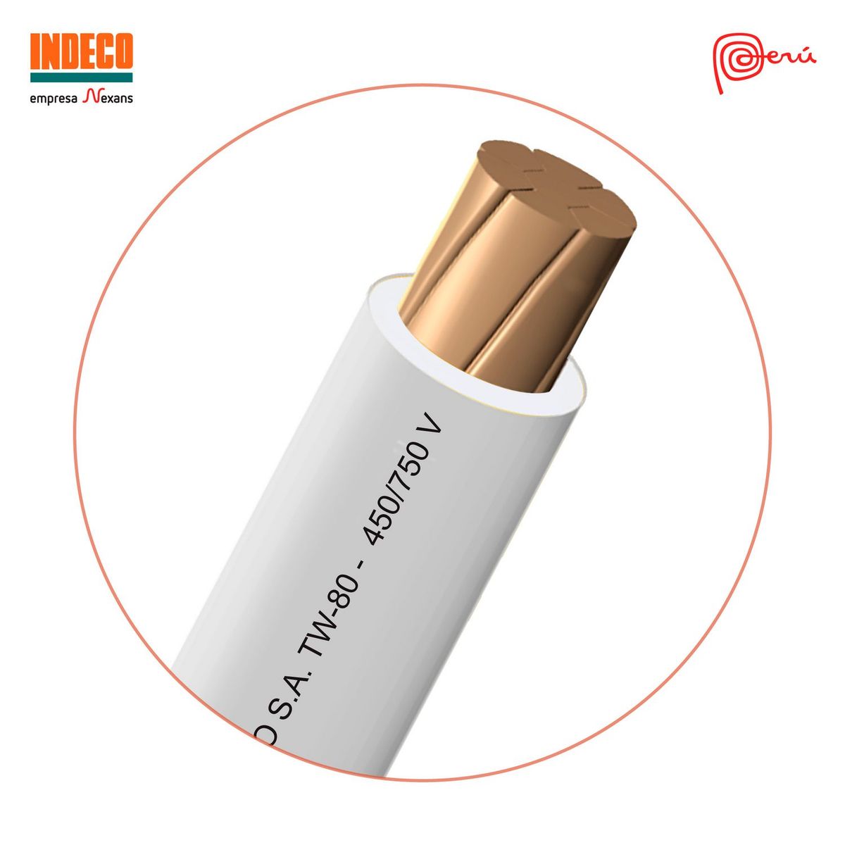 ELCOPE - Cable TW 14 AWG Elcope Blanco x metro lineal