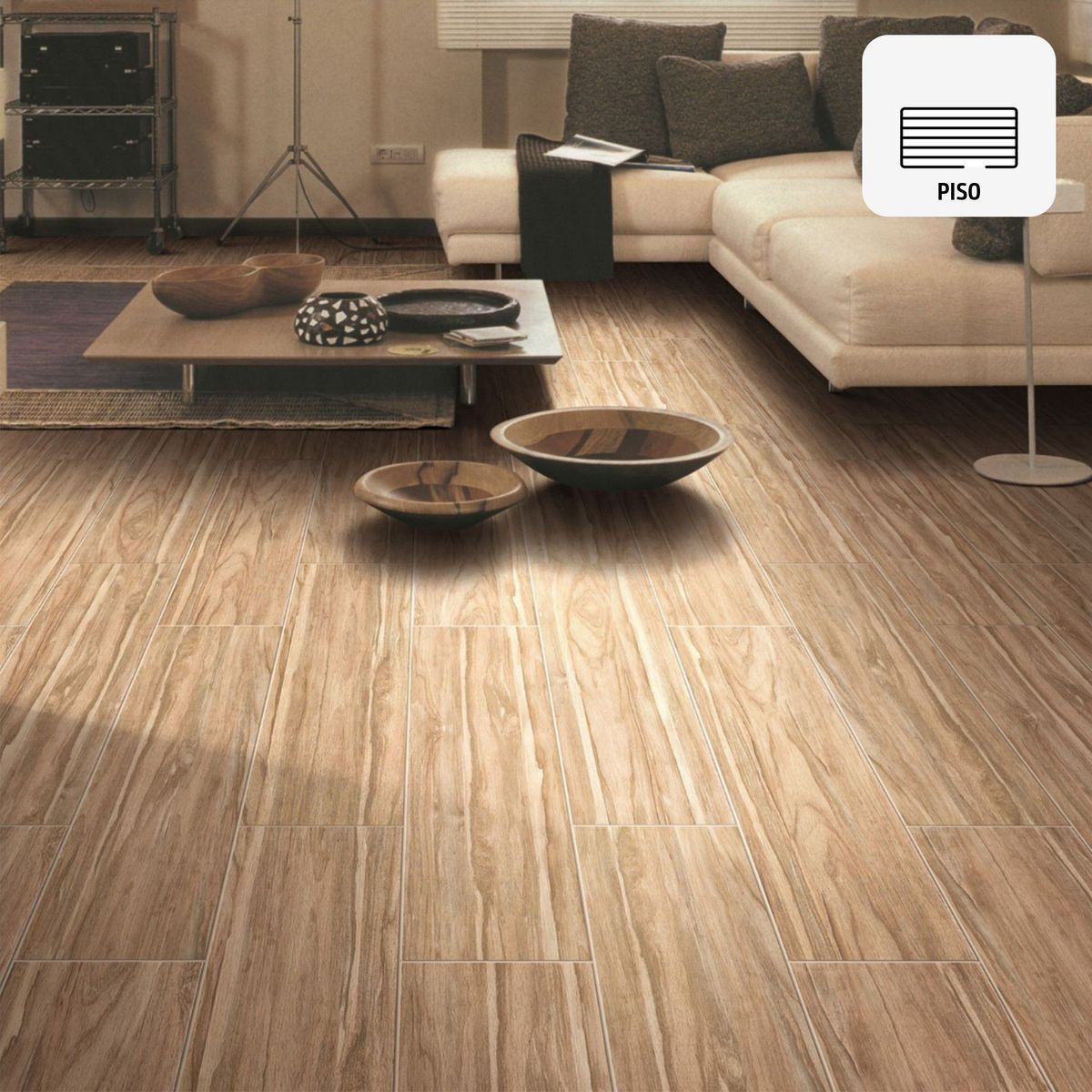 HOLZTEK - Porcelanato Marrón Maderado 20x100cm 1m2