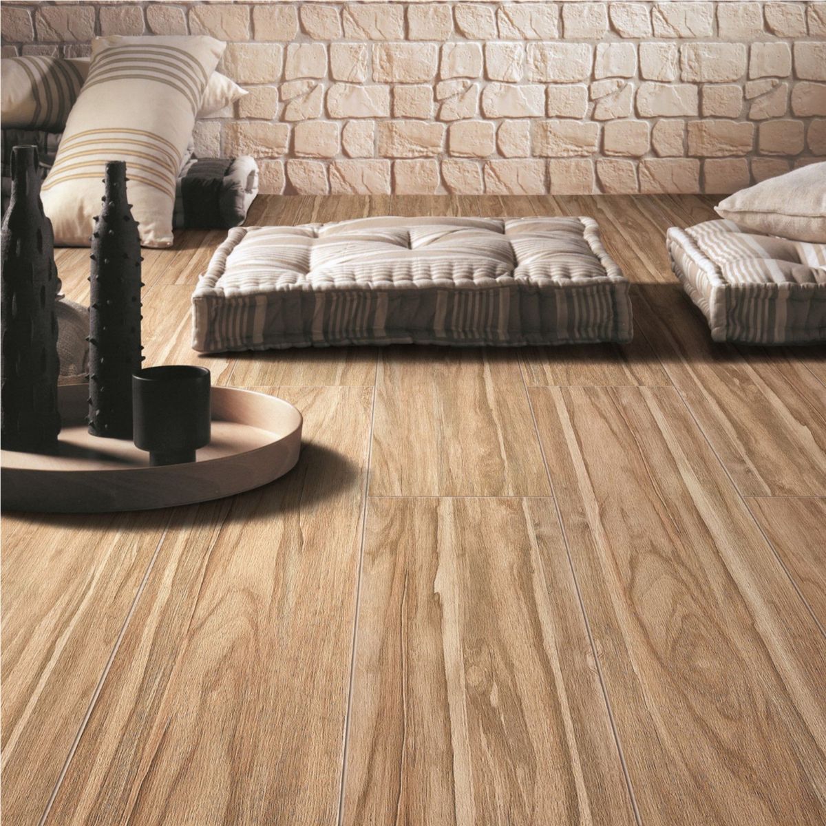 HOLZTEK - Porcelanato Marrón Maderado 20x100cm 1m2