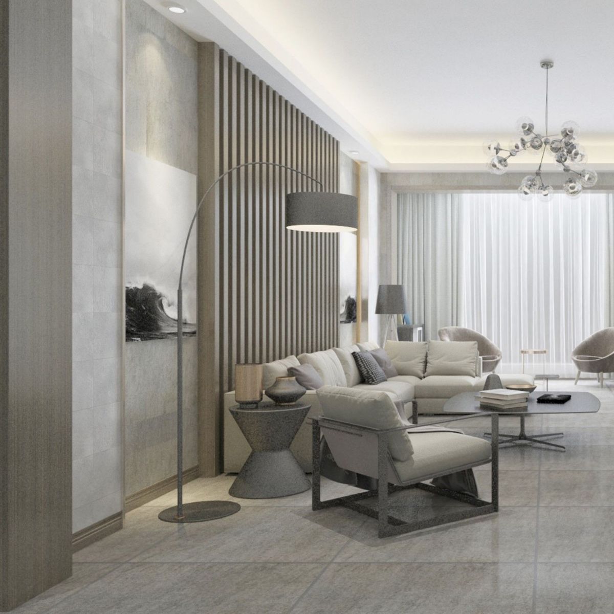 HOLZTEK - Gres Porcelanico Gris Marmol 60x60cm 1.44m2