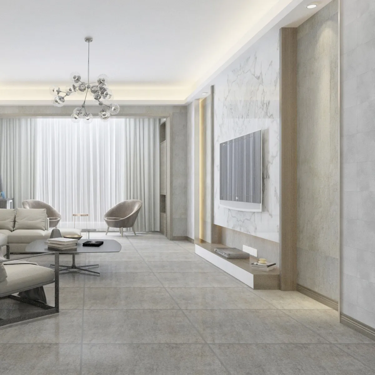 Gres Porcelanico Gris Marmol 60x60cm 1.44m2, marca HOLZTEK - Foto 2