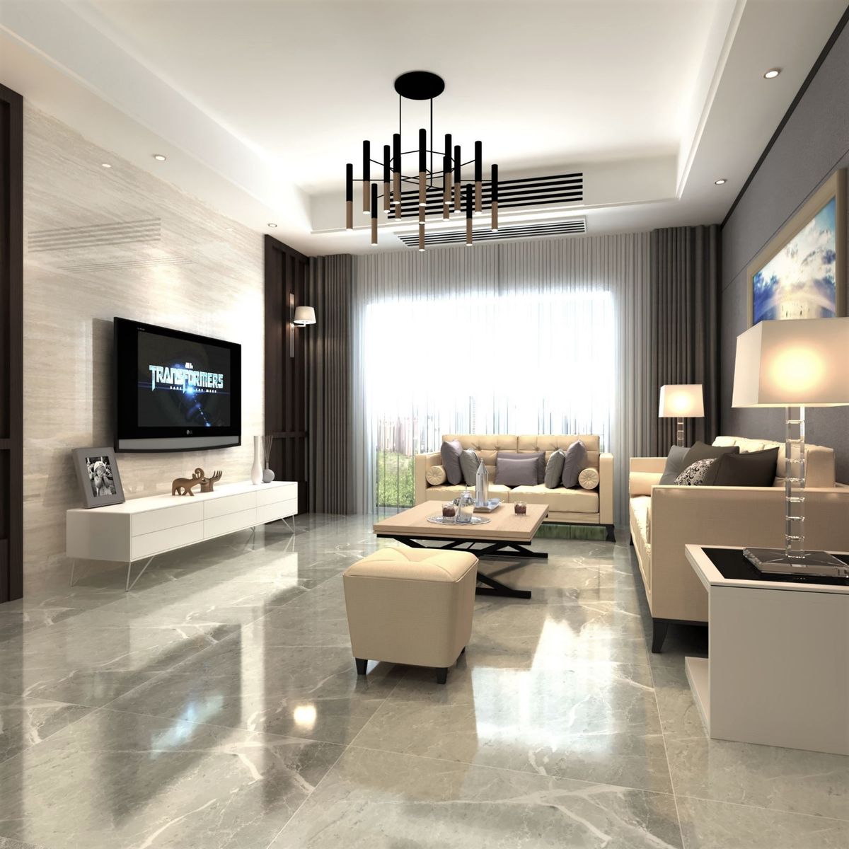 HOLZTEK - Gres Porcelanico Gris Marmol 60x60cm 1.44m2