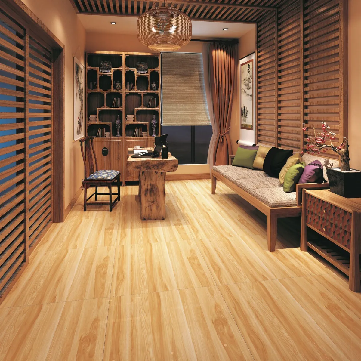 HOLZTEK - Gres Porcelanico Marrón Maderado 60X60cm 1.44m2 Málaga