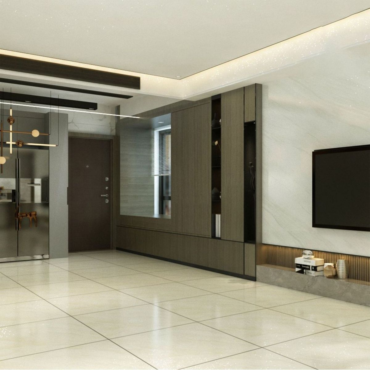 HOLZTEK - Gres Porcelanico Beige Marmolizado 60X60cm 1.44m2 Sevilla