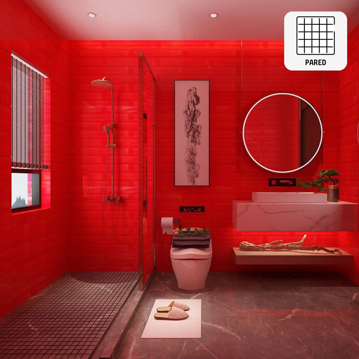 HOLZTEK - Cerámica Brick Las Vegas Rojo 30x60 cm para piso