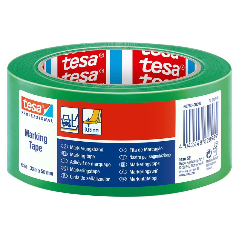 TESA - Cinta de Seguridad para Señalización Verde 2 x 33mm