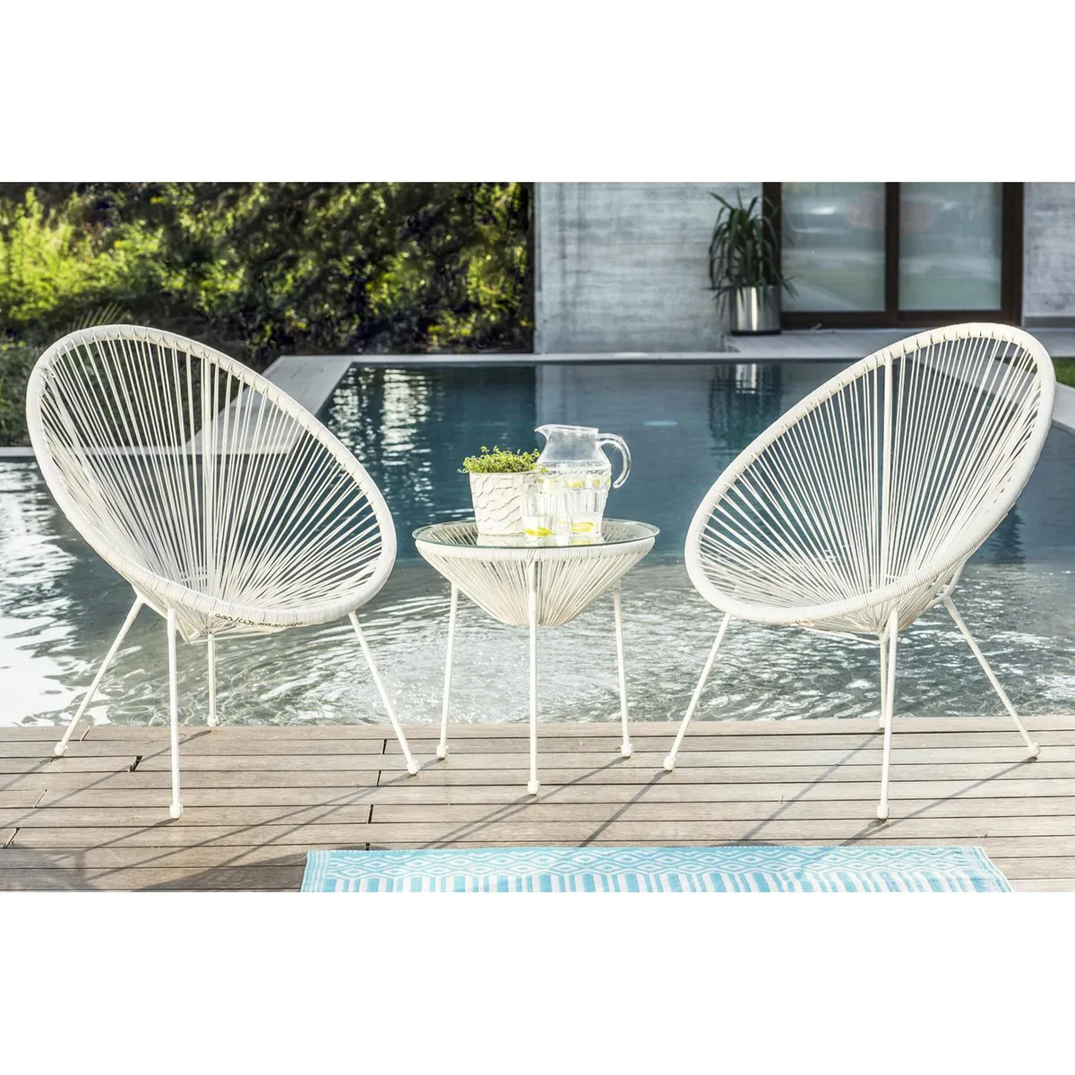 JUST HOME COLLECTION - Silla Cozumel de Ratan Blanca
