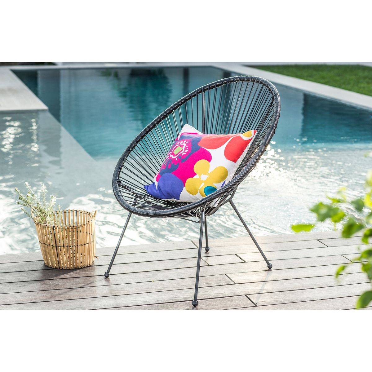 JUST HOME COLLECTION - Silla Cozumel de Ratan Negra