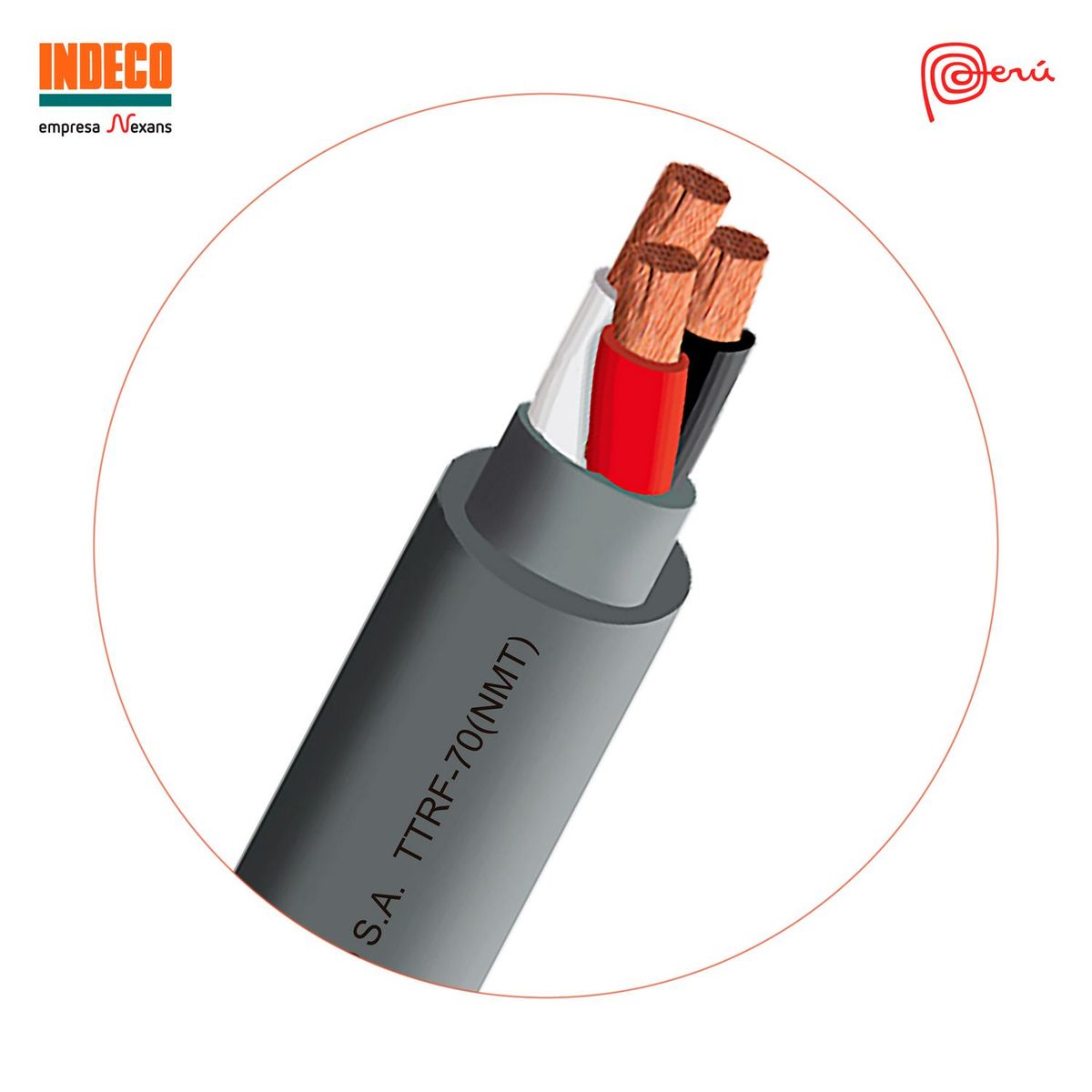 INDECO - Cable Vulcanizado 2x12 AWG 100 Metros