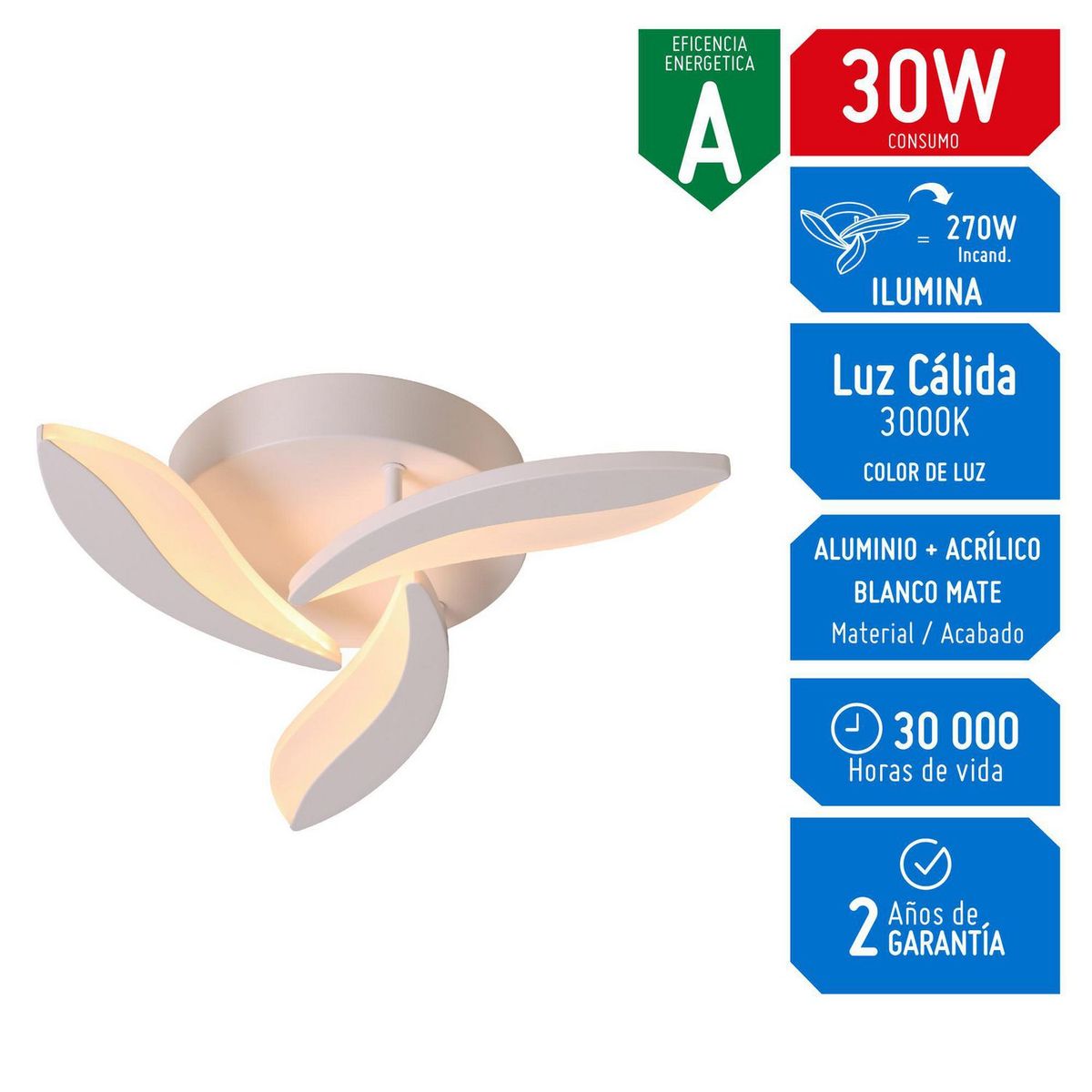 DESIRE - Lámpara de Techo Led Xylona 3 Luces 30W 220V