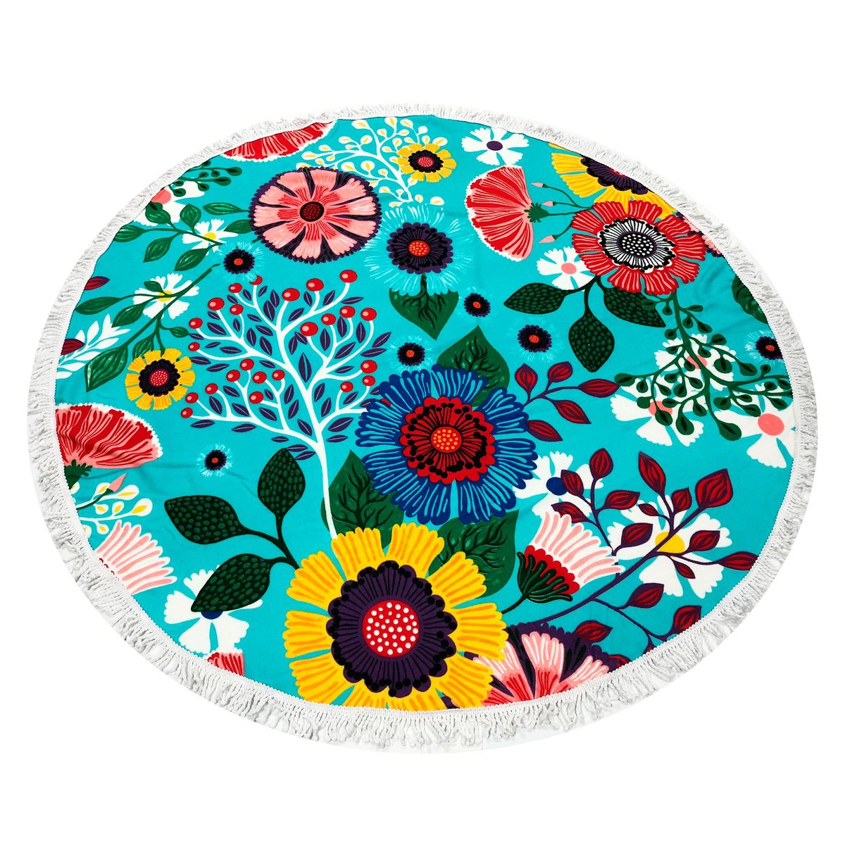 JUST HOME COLLECTION - Toalla de Playa Redonda Flores 150cm