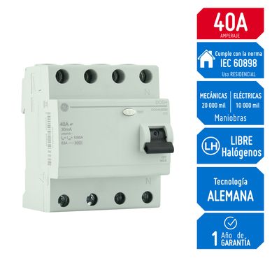 Interruptor Diferencial 4x40A General Electric
