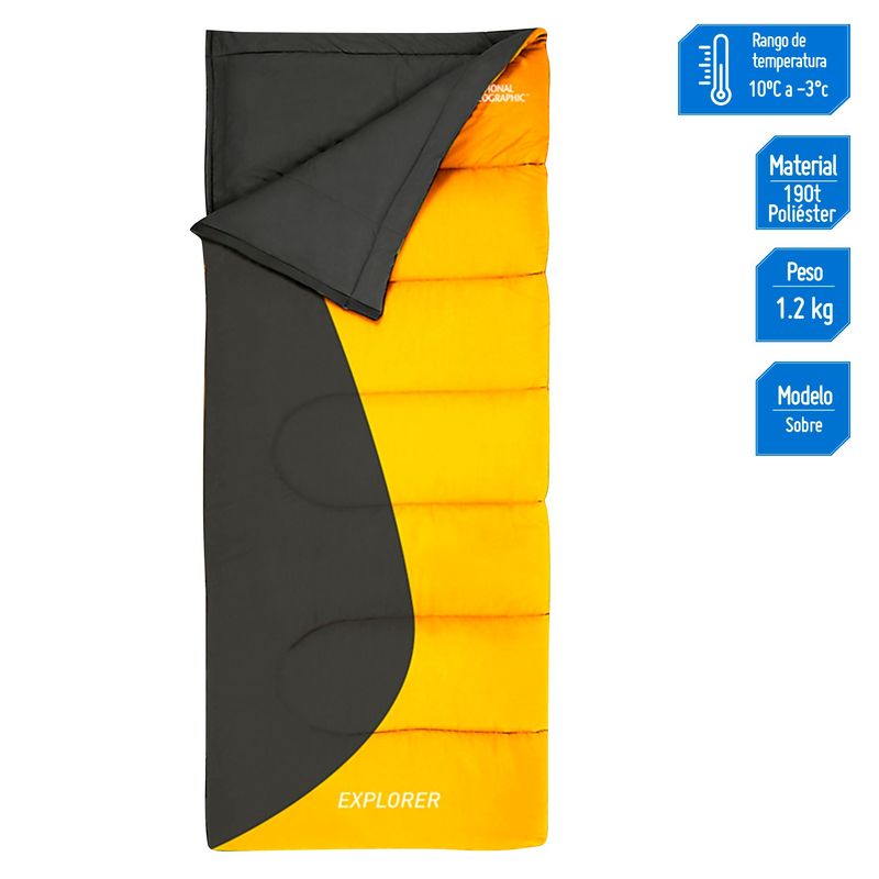 NATIONAL GEOGRAPHIC - Bolsa de Dormir Explorer Nara Negro/Naranja