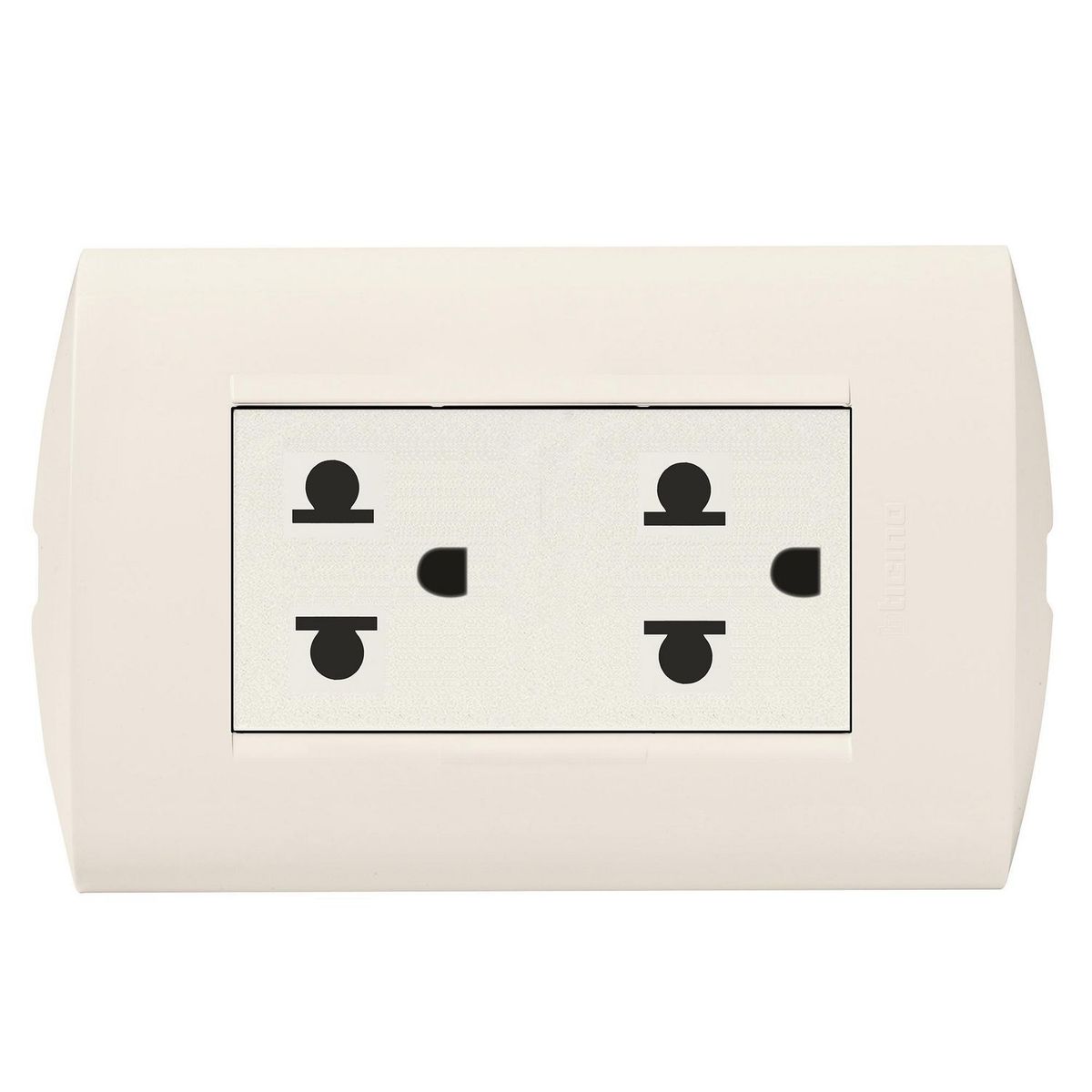 BTICINO - Tomacorriente Doble Universal + Tierra Modus Style Marfil