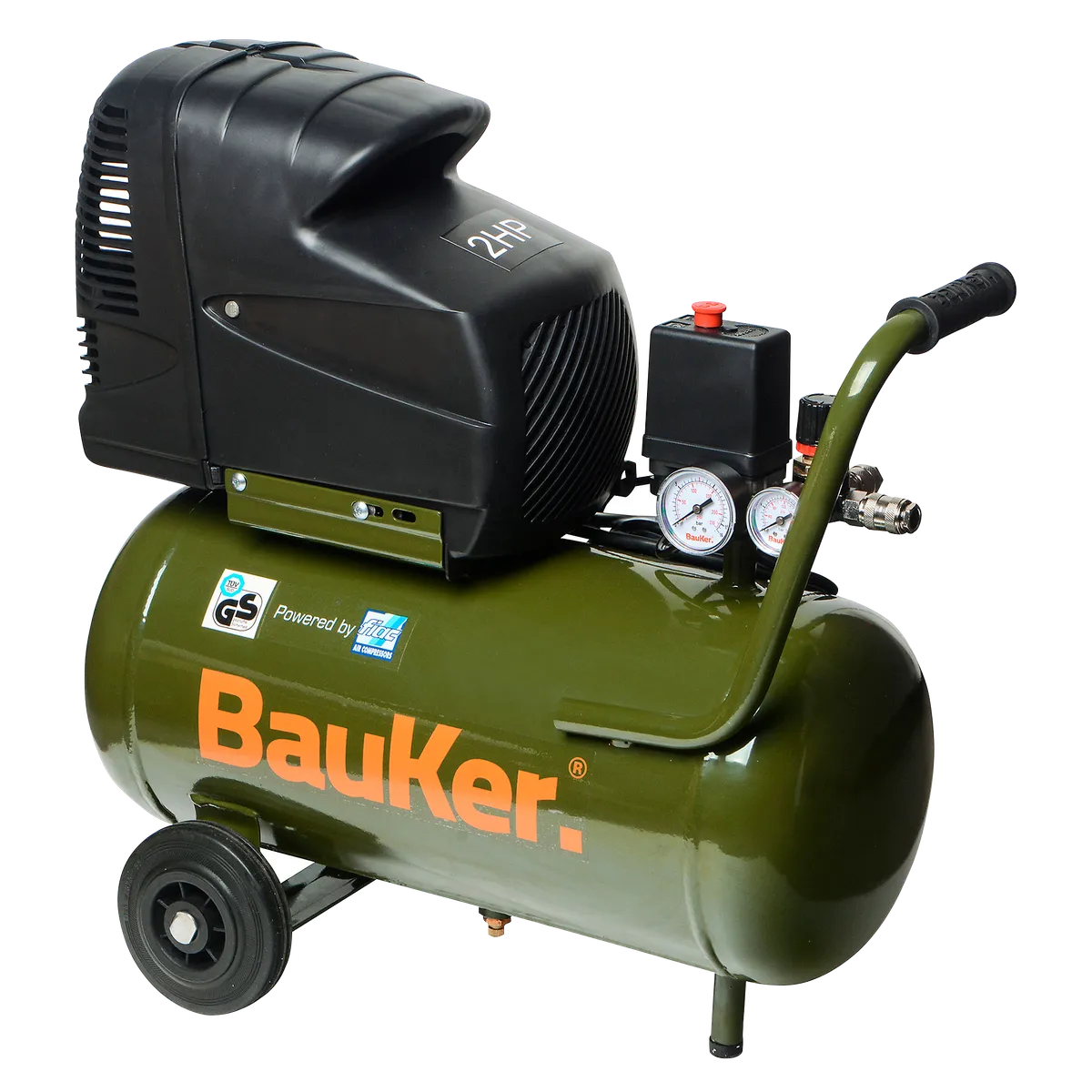 BAUKER - Compresor De Aire Eléctrico Bauker 2HP 24 Lt