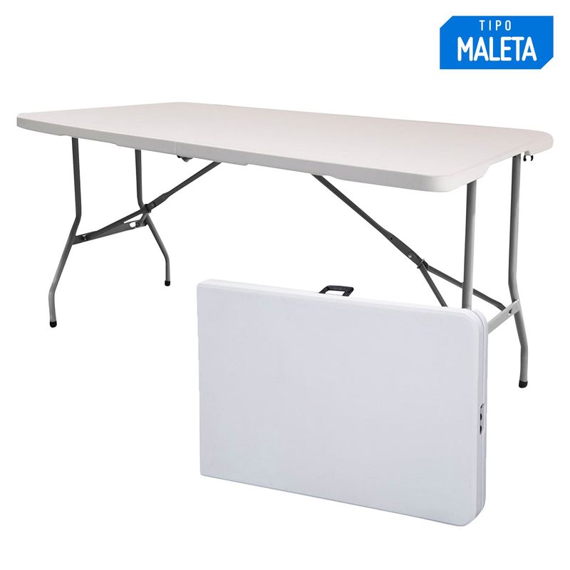  - Mesa plegable 152 x 71 cm Blanco