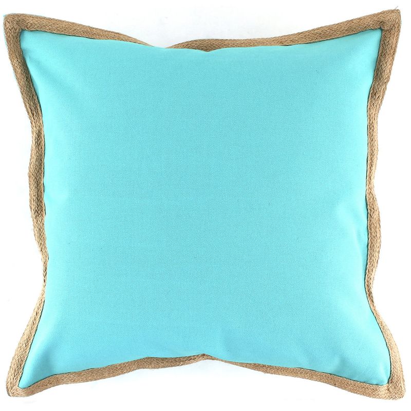 JUST HOME COLLECTION - Cojín Terraza 50x50cm Yute Turquesa