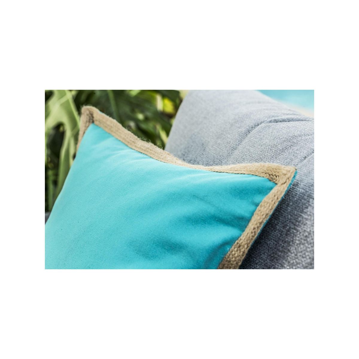 JUST HOME COLLECTION - Cojín Terraza 50x50cm Yute Turquesa
