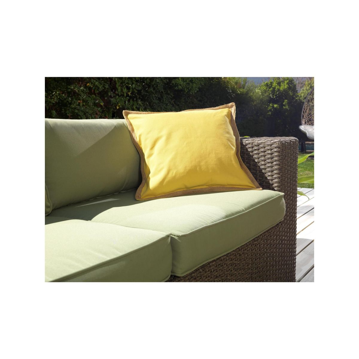 JUST HOME COLLECTION - Cojín de Yute 50x50cm Amarillo