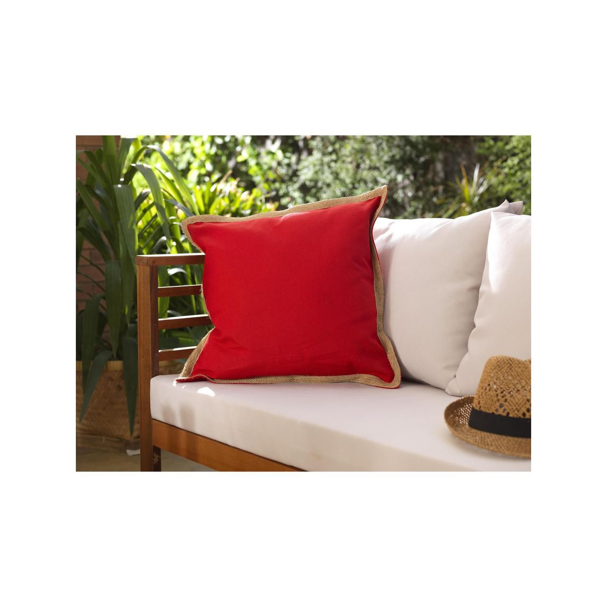 JUST HOME COLLECTION - Cojín Terrazas 50x50 Yute rojo