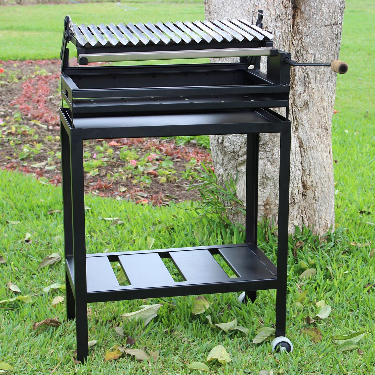 POLINOMIO - Parrilla a Carbón Rectangular Inoxidable 71x96x41cm