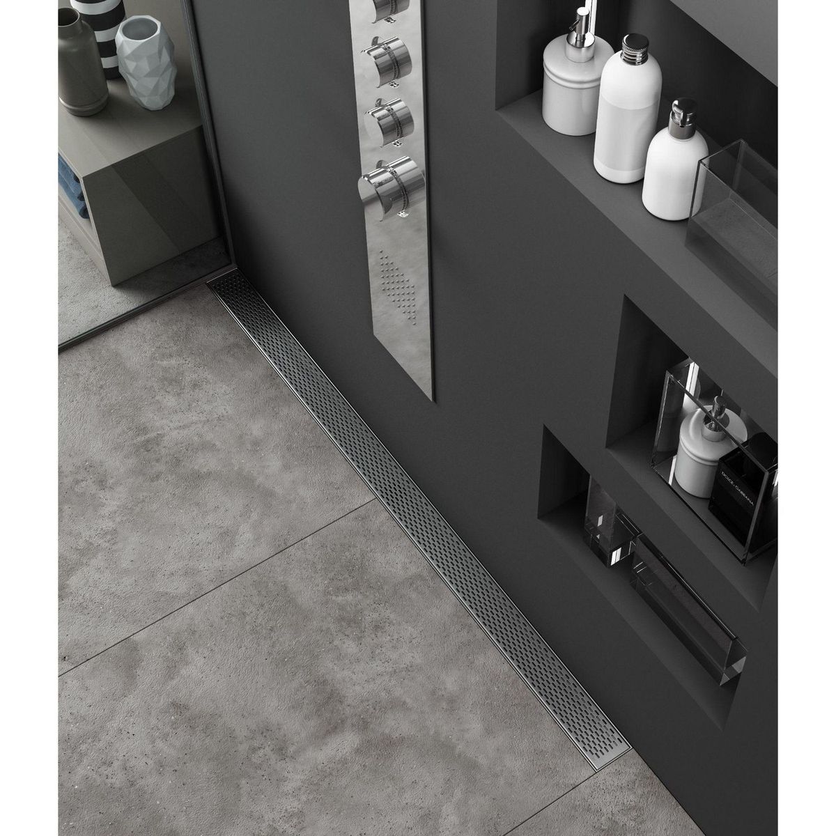 QM DRAIN - Desagüe Delmar Lineal 24'' Acero Satinado