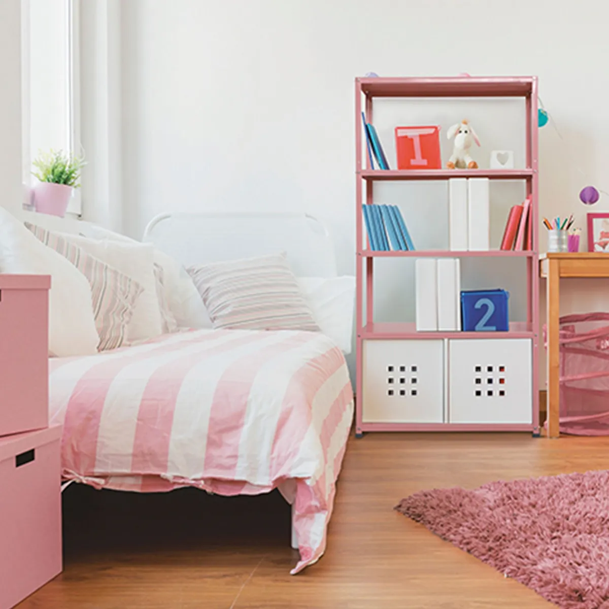 JUST HOME COLLECTION - Estante de metal 30x90x175cm Rosa 350 kg