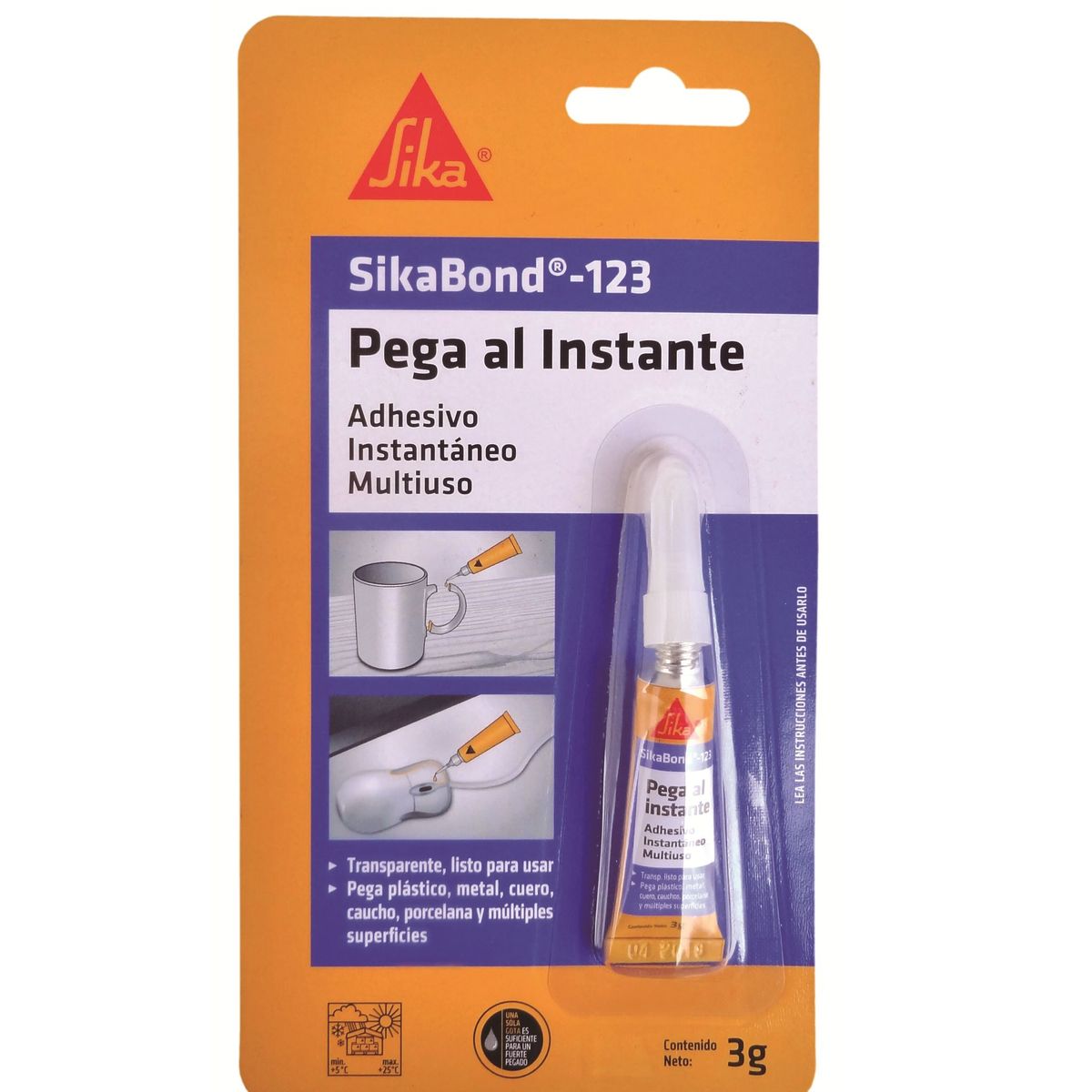 SIKA - Adhesivo Instantáneo Multiuso SikaBond 123 x 3 gr