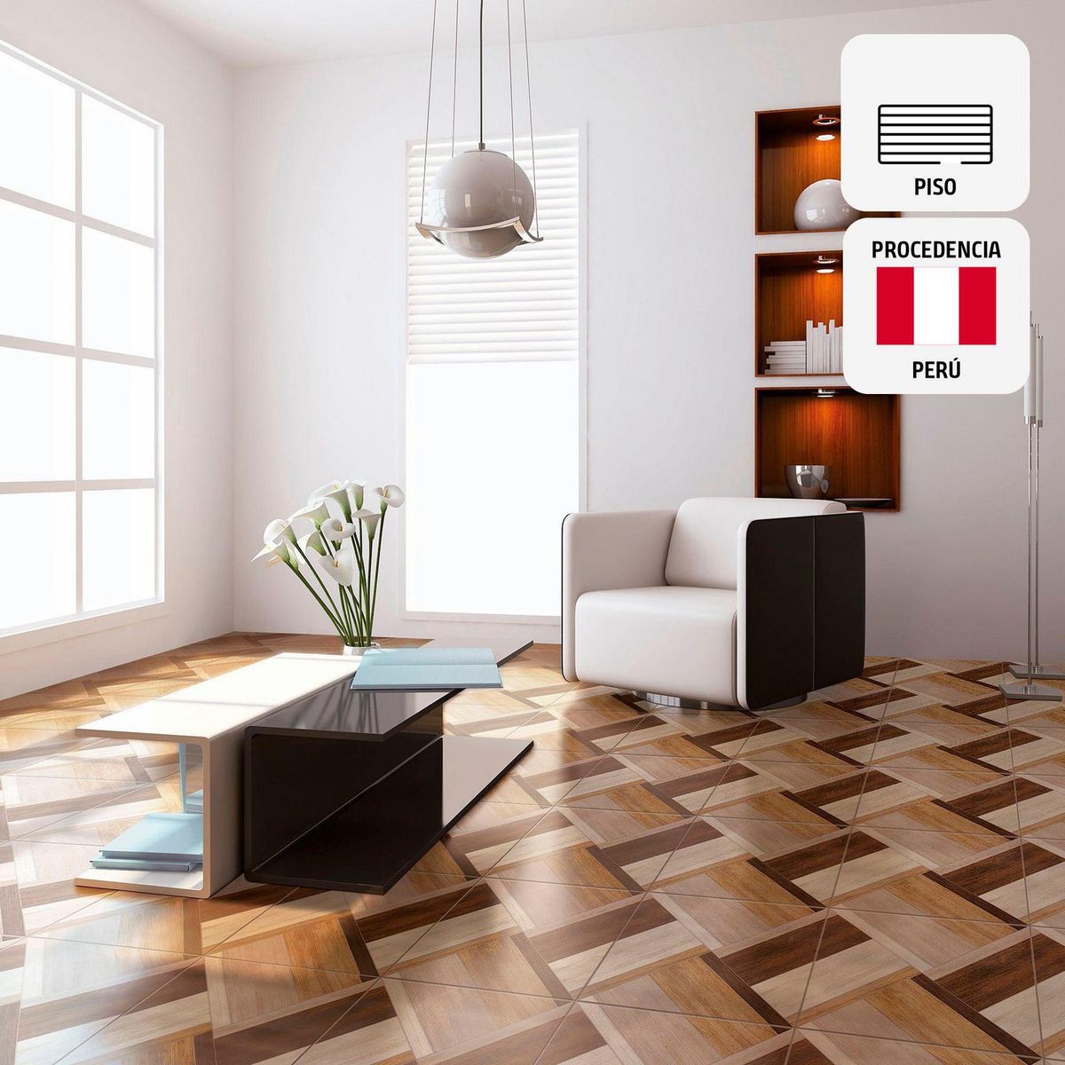 CELIMA - Cerámica Mix 45x45 Maderadas Brillante 2.03 m2