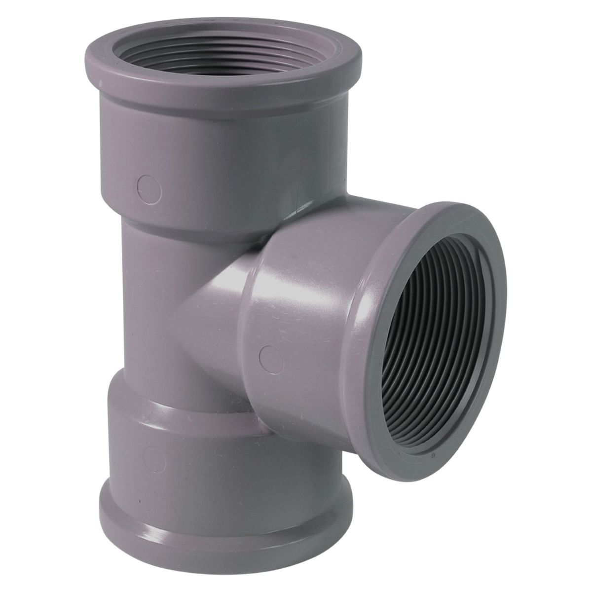 PLASTICA - Tee 1 1/2" PVC con rosca Plastica