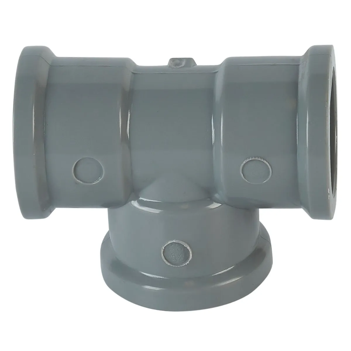 PLASTICA - Tee 1" PVC con rosca Plastica 