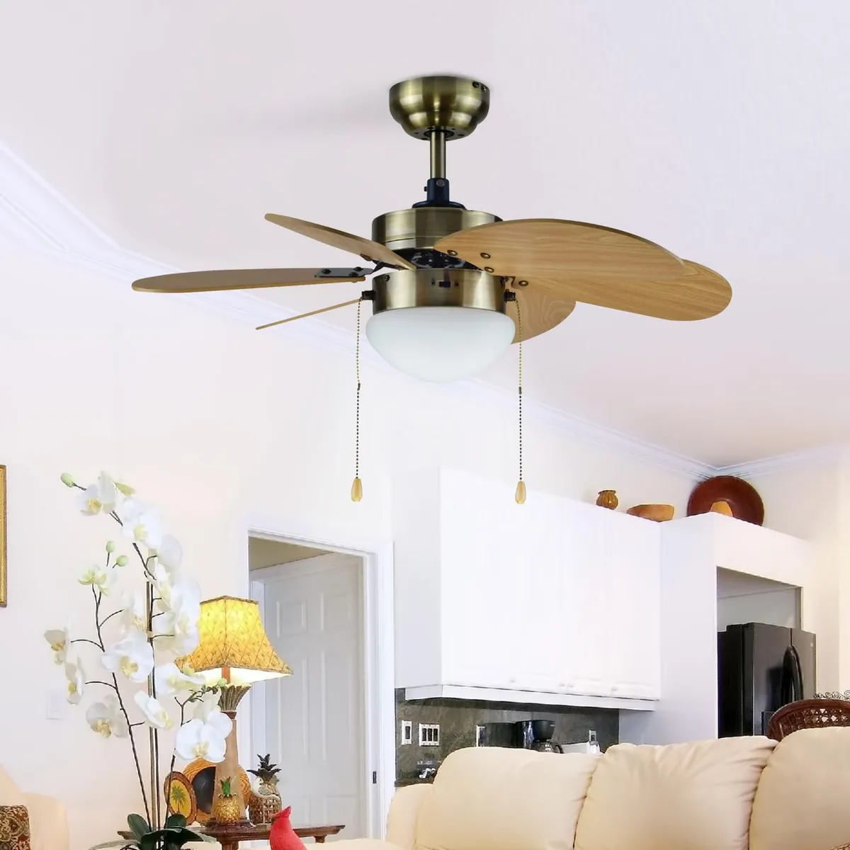 CASA BONITA - Ventilador de Techo Armo 1L 6Asp Cafe 50 W