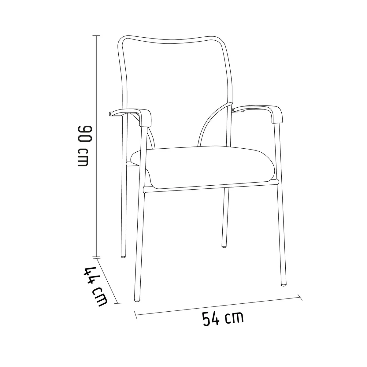 VENSO - Silla Fija con Estructura de Metal