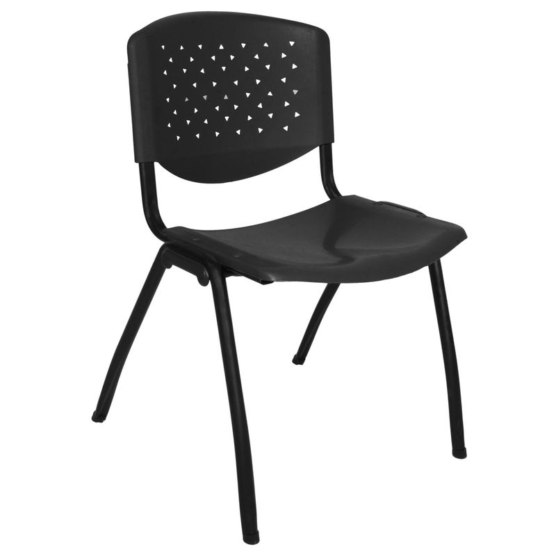 VENSO - Silla Fija de Visita Plástico Negro