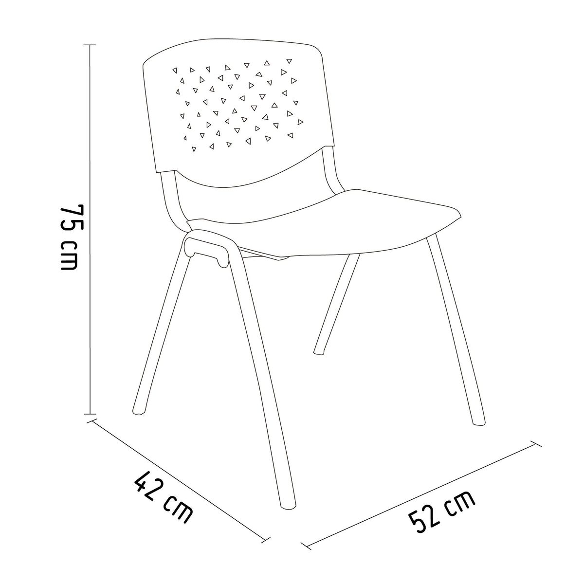 Silla Fija de Visita Plástico Negro, marca VENSO - Foto 2