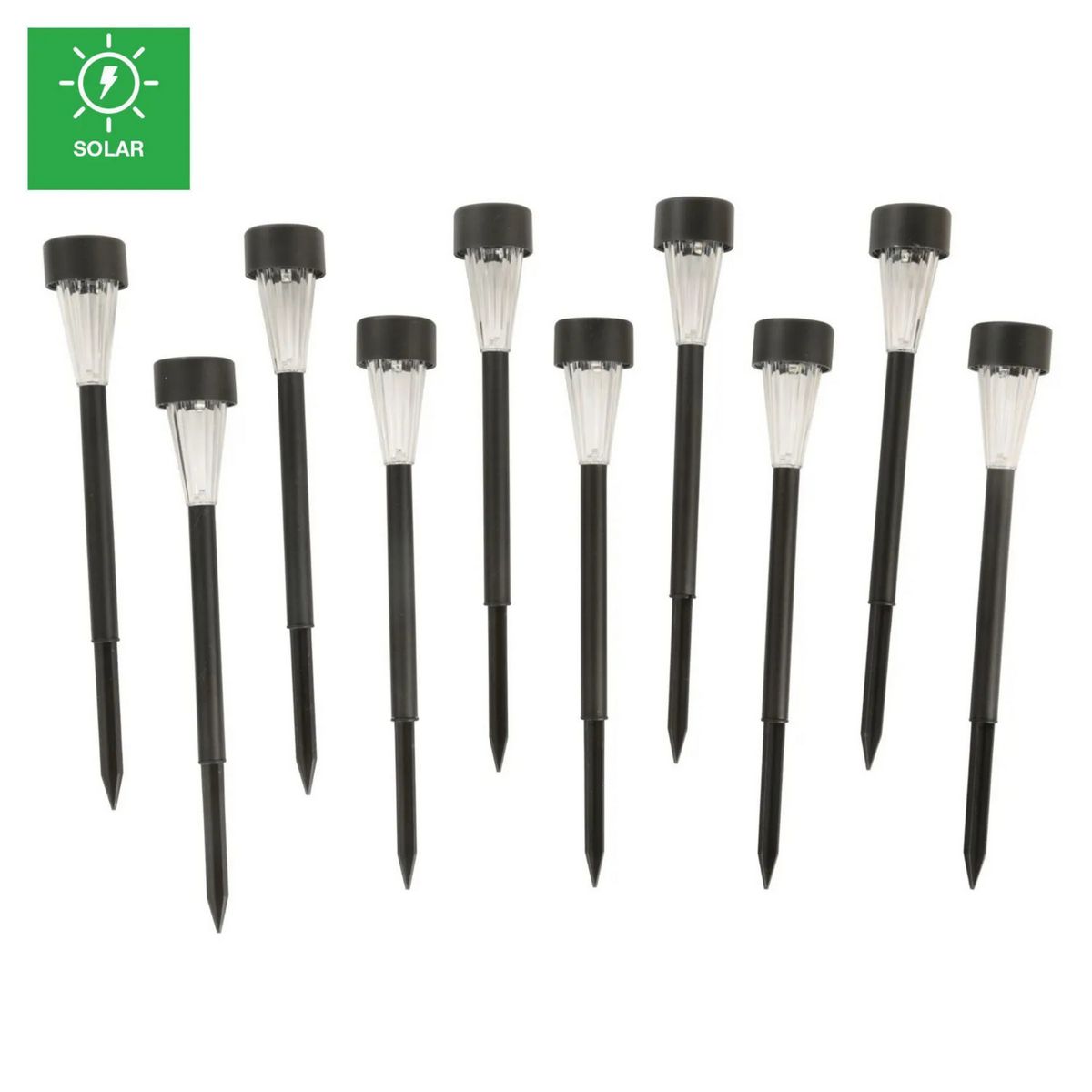 JUST HOME COLLECTION - Pack X10 Estaca Solar Acero Inoxidable Luz Fría